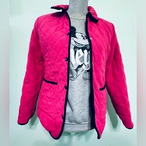 Lands' End REVERSIBLE Girl’s SIZE LARGE Fuchsia Quilted Jacket
